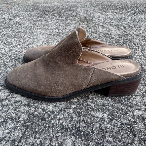 Blondo Sienna Mule Women's Sz 7 Taupe Leather Clog Slide On Shoe - Picture 4 of 9